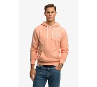 Kapuzensweatshirt SUPERDRY "Essential Logo Classic Hood", Damen, Gr. M, coral reef, angeraute Sweatware, Obermaterial: 80% Baumwolle, 20% Polyester, unifarben, loose fit normal, Rundhals, Rippbündchen