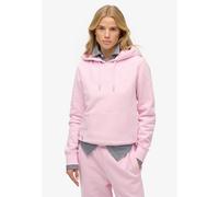 Kapuzensweatshirt SUPERDRY "Essential Logo Emb Hood Hb", Damen, Gr. M, marigold, schwarz, optic, Sweatware, Obermaterial: 100% Baumwolle, gemustert, Rundhals, Rippbündchen, Sweatshirts (52578901-M) ma
