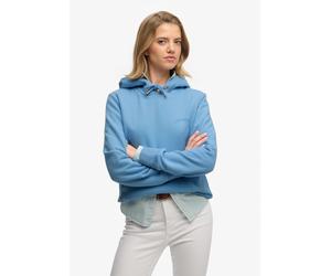 Kapuzensweatshirt SUPERDRY "Essential Logo Emb Hood Hb", Damen, Gr. XL, blaubell, Sweatware, Obermaterial: 100% Baumwolle, unifarben, Rundhals, Rippbündchen, Sweatshirts (42636131-XL) blaubell