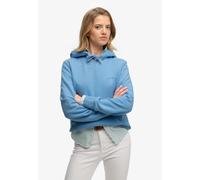 Kapuzensweatshirt SUPERDRY "Essential Logo Emb Hood Hb", Damen, Gr. XXL, blaubell, Sweatware, Obermaterial: 100% Baumwolle, unifarben, Rundhals, Rippbündchen, Sweatshirts Kapuzensweatshirt (42636131-X
