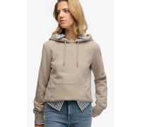 Kapuzensweatshirt SUPERDRY "Essential Logo Emb Hood Hb", Damen, Gr. XXL, feather grau, Sweatware, Obermaterial: 100% Baumwolle, unifarben, Rundhals, Rippbündchen, Sweatshirts (41632831-XXL) feather gr