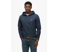 Kapuzensweatshirt SUPERDRY "ESSENTIAL LOGO HOODIE HB", Herren, Gr. 3XL, blau (stormy weather blau), angeraute Sweatware, Obermaterial: 70% Baumwolle, 30% Polyester, unifarben, loose fit, Rundhals, Rip