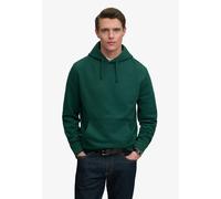 Kapuzensweatshirt SUPERDRY "ESSENTIAL SDCO LOGO HOOD", Herren, Gr. S, varsity grün, angeraute Sweatware, Obermaterial: 60% Baumwolle, 40% Polyester, bedruckt, regular fit normal, Rundhals, Rippbündche