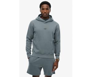Kapuzensweatshirt SUPERDRY "MICRO LOGO HOOD", Herren, Gr. L, grau (stormy weather blau), angeraute Sweatware, Obermaterial: 80% Baumwolle, 20% Polyester, unifarben, loose fit normal, Rundhals, Sweatsh
