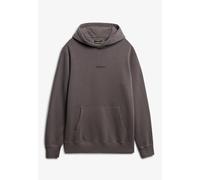 Kapuzensweatshirt SUPERDRY "MICRO LOGO HOOD", Herren, Gr. L, schwarz pebble grau, angeraute Sweatware, Obermaterial: 80% Baumwolle, 20% Polyester, unifarben, relaxed fit, Rundhals, Rippbündchen, Sweat