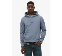Kapuzensweatshirt SUPERDRY "MICRO LOGO HOOD", Herren, Gr. XL, flint stone blau grau, angeraute Sweatware, Obermaterial: 80% Baumwolle, 20% Polyester, unifarben, relaxed fit, Rundhals, Rippbündchen, Sw
