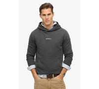 Kapuzensweatshirt SUPERDRY "MICRO LOGO HOOD", Herren, Gr. XXL, schwarz (washed schwarz), angeraute Sweatware, Obermaterial: 80% Baumwolle, 20% Polyester, unifarben, relaxed fit, Rundhals, Rippbündchen