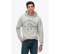 Kapuzensweatshirt SUPERDRY "SD-ATHLETIC ESS HOODIE", Herren, Gr. XXL, grau (cadet grau mel), Sweatware, Obermaterial: 100% Seide, bedruckt, meliert, normal, Rundhals, Rippbündchen, Sweatshirts (298431