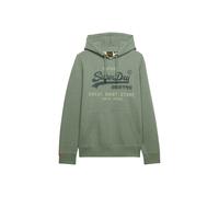 Kapuzensweatshirt SUPERDRY "SD-VL HERITAGE RELAXED HOOD", Herren, Gr. 3XL, thyme grün marl, Jersey, Obermaterial: 55% Baumwolle, 45% Polyester, meliert, relaxed fit normal, ohne Ausschnitt, Rippbündch