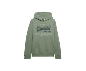 Kapuzensweatshirt SUPERDRY "SD-VL HERITAGE RELAXED HOOD", Herren, Gr. XL, grün (thyme grün marl), Jersey, Obermaterial: 55% Baumwolle, 45% Polyester, meliert, relaxed fit normal, ohne Ausschnitt, Ripp