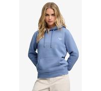 Kapuzensweatshirt SUPERDRY "SIGNATURE EMB HOOD", Damen, Gr. L, blau (tidal blau), Sweatware, Obermaterial: 60% Baumwolle, 40% Polyester, unifarben, relaxed fit normal, Rundhals, Sweatshirts, Baumwollm