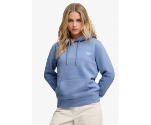 Kapuzensweatshirt SUPERDRY "SIGNATURE EMB HOOD", Damen, Gr. XL, blau (tidal blau), Sweatware, Obermaterial: 60% Baumwolle, 40% Polyester, unifarben, relaxed fit normal, Rundhals, Sweatshirts, Baumwoll