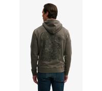 Kapuzensweatshirt SUPERDRY "TOKYO NARRATIVE LOOSE HOOD", Herren, Gr. 3XL, schwarz pebble grau, angeraute Sweatware, Obermaterial: 100% Baumwolle, bedruckt, loose fit normal, Rundhals, Sweatshirts, mit