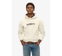 Kapuzensweatshirt SUPERDRY "UTILITY SPORT HOOD", Herren, Gr. 3XL, weiß (new chalk weiß), angeraute Sweatware, Obermaterial: 80% Baumwolle, 20% Polyester, bedruckt, loose fit, Rundhals, Rippbündchen, S