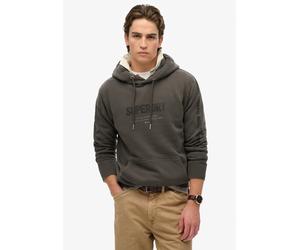 Kapuzensweatshirt SUPERDRY "UTILITY SPORT HOOD", Herren, Gr. S, schwarz (vintage schwarz), angeraute Sweatware, Obermaterial: 80% Baumwolle, 20% Polyester, bedruckt, loose fit, Rundhals, Rippbündchen,
