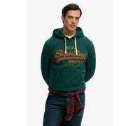 Kapuzensweatshirt SUPERDRY "VL CLASSIC HOOD", Herren, Gr. M, varsity grün, angeraute Sweatware, Obermaterial: 100% Baumwolle, bedruckt, regular fit normal, Rundhals, Rippbündchen, Sweatshirts, mit kla