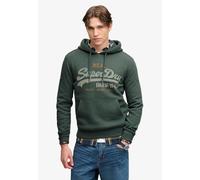 Superdry Herren Hoodie - Vintage Logo Heritage Relaxed Hoodie, Kapuze, Print, Baumwollmix Dunkelgrün / M M Grün