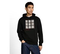 Kapuzensweatshirt TOM TAILOR, Herren, Gr. XL, schwarz, Sweatware, Obermaterial: 70% Baumwolle, 30% Polyester, bedruckt, regular fit hüftbedeckend, Rundhals, Bündchen, Sweatshirts, mit großem Frontprin