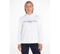 Kapuzensweatshirt TOMMY HILFIGER, Damen, Gr. L (40), weiß, Sweatware, Obermaterial: 64% Baumwolle, 36% Polyester, bestickt, unifarben, figurbetont hüftlang, Rundhals, Bündchen, Sweatshirts, mit Tommy