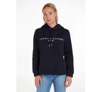 Kapuzensweatshirt TOMMY HILFIGER, Damen, Gr. XL (42), blau (desert sky (dunkelblau)), Sweatware, Obermaterial: 64% Baumwolle, 36% Polyester, bestickt, unifarben, figurbetont hüftlang, Rundhals, Bündch