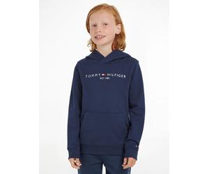 Kapuzensweatshirt TOMMY HILFIGER "ESSENTIAL HOODIE", Jungen, Gr. 5/110, blau (marine), Obermaterial: 100% Baumwolle, bestickt, Basic schmal, Rippbündchen, Sweatshirts, Kinder Kids Junior MiniMe,für Ju