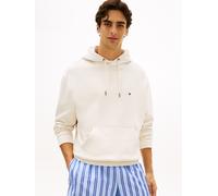 Kapuzensweatshirt TOMMY HILFIGER "FLAG", Herren, Gr. M, ivory petal, Sweatware, Obermaterial: 100% Baumwolle, unifarben, regular fit normal, Rundhals, eingesetzt Rippbündchen, Sweatshirts, Regular fit