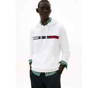 Kapuzensweatshirt TOMMY HILFIGER "HILFIGER CHEST INSERT", Herren, Gr. XL, weiß, Sweatware, Obermaterial: 70% Baumwolle, 30% Polyester, unifarben, regular fit hüftlang, eingesetzt Bündchen, Sweatshirts