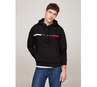 Kapuzensweatshirt TOMMY HILFIGER "HILFIGER CHEST INSERT HOODY mit Kapuze und Logoschriftzug", Herren, Gr. 3XL, schwarz, Sweatware, Obermaterial: 70% Baumwolle, 30% Polyester, unifarben, Basic hüftlang