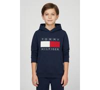 Kapuzensweatshirt TOMMY HILFIGER, Mädchen, Gr. 16 (176), schwarz night navy, Sweatware, Obermaterial: 100% Baumwolle, unifarben, regular fit normal, Rundhals, eingesetzt angesetztes Bündchen, Sweatshi