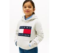 Kapuzensweatshirt TOMMY HILFIGER, Mädchen, Gr. 3 (98), light grau heather, Sweatware, Obermaterial: 100% Baumwolle, meliert, regular fit normal, Rundhals, eingesetzt angesetztes Bündchen, Sweatshirts,