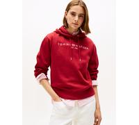 Kapuzensweatshirt TOMMY HILFIGER "MDRN REG CORP LOGO HOODIE", Damen, Gr. XXL (44), rot (regatta rot), Sweatware, Obermaterial: 63% Baumwolle, 37% Polyester, unifarben, regular fit hüftlang, Bündchen, 