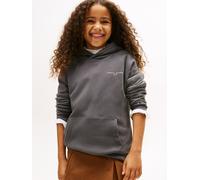 Kapuzensweatshirt TOMMY HILFIGER "MINI CORP HOODIE", Mädchen, Gr. 3 (98), schwarz (washed schwarz), Sweatware, Obermaterial: 80% Baumwolle, 20% Polyester, unifarben, regular fit normal, Rundhals, eing