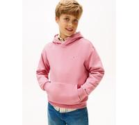 Kapuzensweatshirt TOMMY HILFIGER "MINI CORP HOODIE", Mädchen, Gr. 7 (122), rosa (mystic pink), Sweatware, Obermaterial: 80% Baumwolle, 20% Polyester, unifarben, regular fit normal, Rundhals, eingesetz