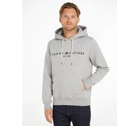 Kapuzensweatshirt TOMMY HILFIGER "TOMMY LOGO HOODY", Herren, Gr. S (46), grau (cloud htr), Obermaterial: 72% Baumwolle, 28% Polyester, Basic schmal, Rippbündchen, Sweatshirts (77752624-S) cloud htr