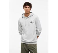 Kapuzensweatshirt TOMMY JEANS "REGULAR ENTRY SIGNATURE HOOD", Herren, Gr. XXL, grau (ice grau heather), Sweatware, Obermaterial: 100% Baumwolle, regular fit normal, Rundhals, eng Rippbündchen, Sweatsh