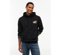 Kapuzensweatshirt TOMMY JEANS "REGULAR NYC SIGNATURE HOODIE", Herren, Gr. 4XL, schwarz, Sweatware, Obermaterial: 100% Baumwolle, unifarben, regular fit normal, Rundhals, eingesetzt Rippbündchen, Sweat