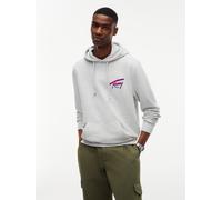 Kapuzensweatshirt TOMMY JEANS "REGULAR NYC SIGNATURE HOODIE", Herren, Gr. XXL, grau (ice grau heather), Sweatware, Obermaterial: 100% Baumwolle, regular fit normal, Rundhals, eingesetzt Rippbündchen, 