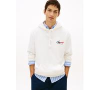 Kapuzensweatshirt TOMMY JEANS "TJM REGULAR ENTRY SIGN", Herren, Gr. L, ecru, Sweatware, Obermaterial: 100% Baumwolle, unifarben, regular fit normal, Rundhals, eingesetzt Rippbündchen, Sweatshirts, Reg