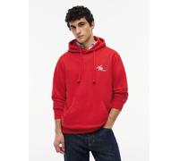 Kapuzensweatshirt TOMMY JEANS "TJM REGULAR ENTRY SIGN", Herren, Gr. XXL, ruby rot, Sweatware, Obermaterial: 100% Baumwolle, regular fit normal, Rundhals, eingesetzt Rippbündchen, Sweatshirts, Regular