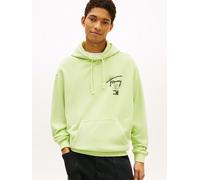Kapuzensweatshirt TOMMY JEANS "TJM RELAXED NEON SIGN", Herren, Gr. L, faded lime, Sweatware, Obermaterial: 100% Baumwolle, bedruckt, relaxed fit normal, Rundhals, eingesetzt Rippbündchen, Sweatshirts,