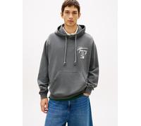 Kapuzensweatshirt TOMMY JEANS "TJM RELAXED NEON SIGN", Herren, Gr. M, schwarz, Sweatware, Obermaterial: 100% Baumwolle, unifarben, relaxed fit normal, Rundhals, eingesetzt Rippbündchen, Sweatshirts, R