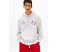 Kapuzensweatshirt TOMMY JEANS "TJM RELAXED PLAY", Herren, Gr. XL, ice grau heather, Sweatware, Obermaterial: 100% Baumwolle, unifarben, relaxed fit normal, Rundhals, eingesetzt Rippbündchen, Sweatshir