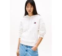 Kapuzensweatshirt TOMMY JEANS "TJW BXY BADGE HOODIE EXT", Damen, Gr. XL (42), beige (ecru), Sweatware, Obermaterial: 100% Baumwolle, unifarben, bequem hüftlang, Rundhals, Rippbündchen, Sweatshirts, mi