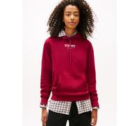 Kapuzensweatshirt TOMMY JEANS "TJW REG ESS LOGO 2 HOODIE EXT", Damen, Gr. L (40), lavish cerise, Sweatware, Obermaterial: 100% Baumwolle, unifarben, regular fit, Rippbündchen, Sweatshirts (42570841-L)