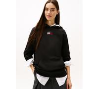 Kapuzensweatshirt TOMMY JEANS "TJW RLX PARTY FLAG HOODIE EXT", Damen, Gr. L (40), schwarz, Sweatware, Obermaterial: 100% Baumwolle, unifarben, relaxed fit, Sweatshirts (21952368-L) schwarz