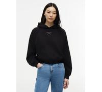Kapuzensweatshirt TOMMY JEANS "TJW SCRIPT RAGLAN HOODIE", Damen, Gr. L (42/44), schwarz, Sweatware, Obermaterial: 72% Baumwolle, 28% Polyester, unifarben, normal, Rundhals, Sweatshirts, Baumwollmischu