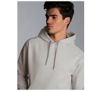 Kapuzensweatshirt TRIGEMA "TRIGEMA Hoodie aus Sweatqualität", Herren, Gr. M, grau (grau, melange), 70% Baumwolle, 30% Polyester, Sweatshirts (22795447-M) grau, melange