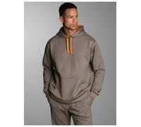 Kapuzensweatshirt TRIGEMA "TRIGEMA Hoodie mit praktischer Kängurutasche", Herren, Gr. XXL, taupe, 70% Baumwolle, 30% Polyester, Basic, Sweatshirts (30687438-XXL) taupe