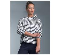 Kapuzensweatshirt TRIGEMA "TRIGEMA Hoodie mit Ringelmuster", Damen, Gr. XXL, beige (natur), Sweatware, 70% Baumwolle, 30% Polyester, Basic, ohne Ausschnitt, Sweatshirts (77190528-XXL) natur