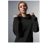 Kapuzensweatshirt TRIGEMA "TRIGEMA Kapuzenpullover mit großem 3D-Motiv", Damen, Gr. XL, schwarz, 70% Baumwolle, 30% Polyester, Sweatshirts Kapuzensweatshirt (33675217-XL)